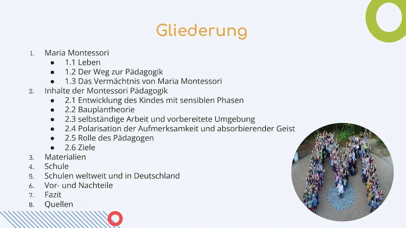 Maria Montessori
*1870 in Chiaravalle in Italien
Ärztin, Pädagogin und Psychologin
entwickelte die Montessori Pädagogik
Sohn: Mario Montesso