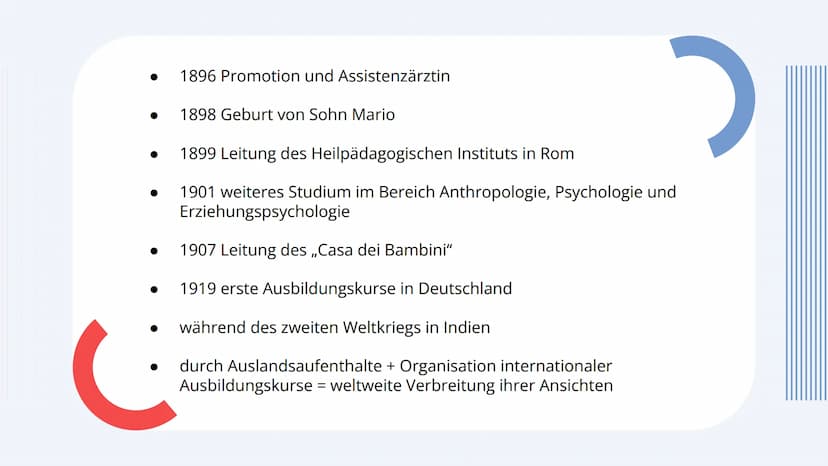 Maria Montessori
*1870 in Chiaravalle in Italien
Ärztin, Pädagogin und Psychologin
entwickelte die Montessori Pädagogik
Sohn: Mario Montesso