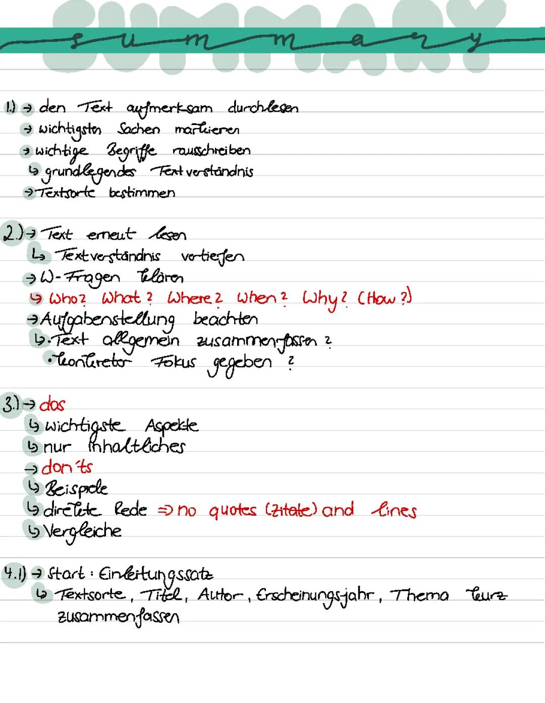 How to Write a Summary: Examples and Tips in Präsens