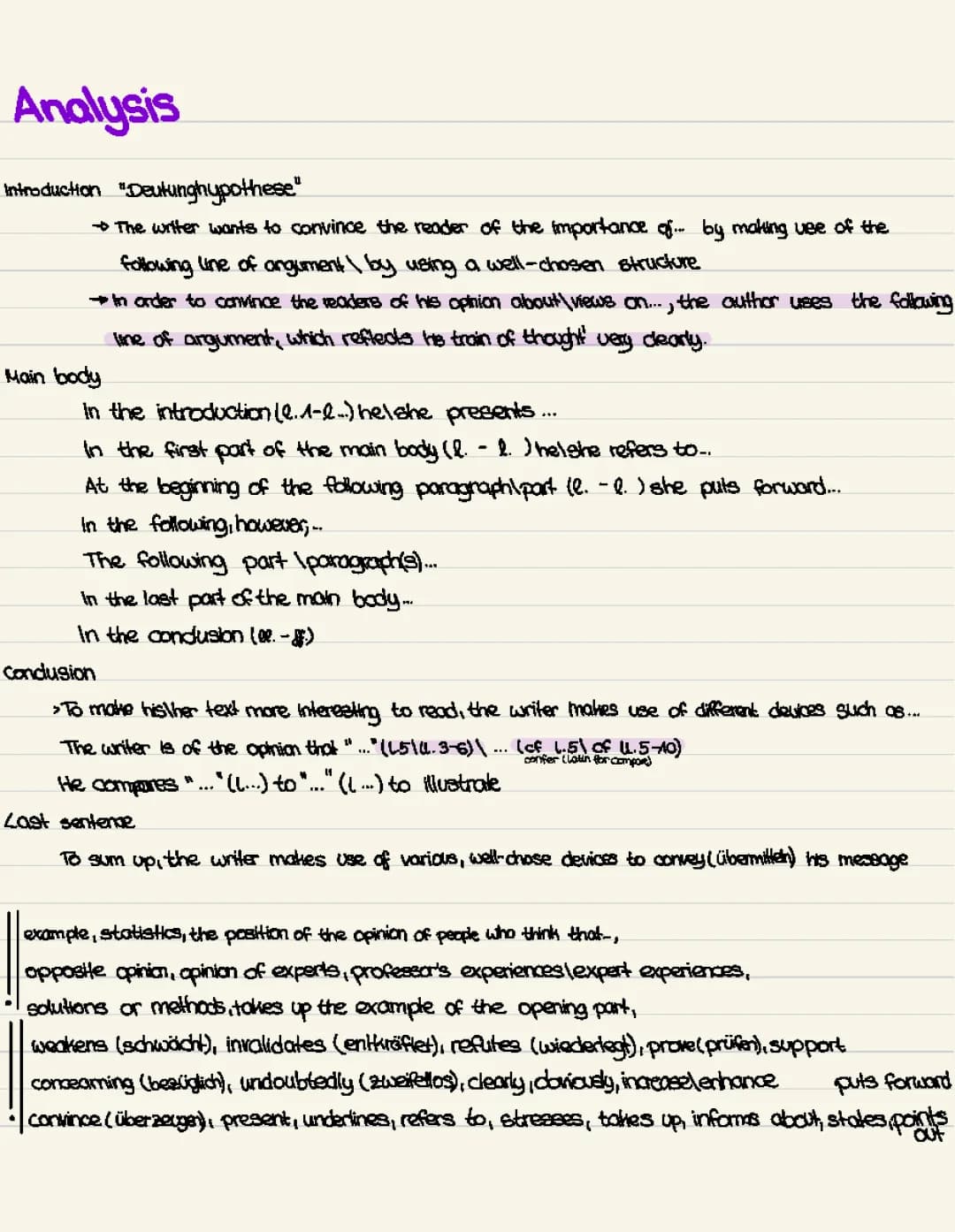 analysise,  analyse Englisch 