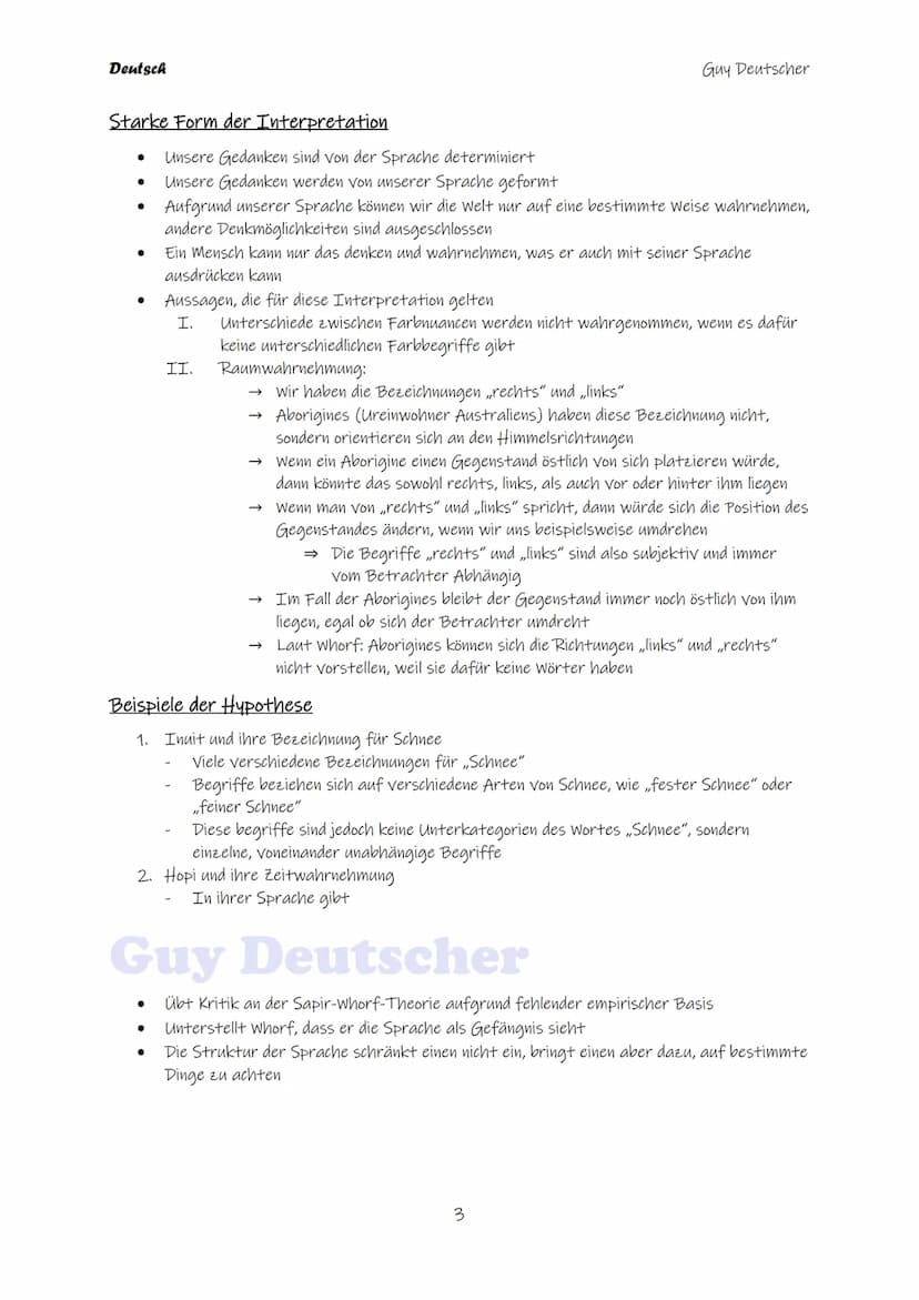 SPRACHTHEORIEN Deutsch
Inhalt
Sapir-whorf-Hypothese...
Linguistisches Relativitätsprinzip.....
Interpretation der whorf-Hypothese..
Schwache