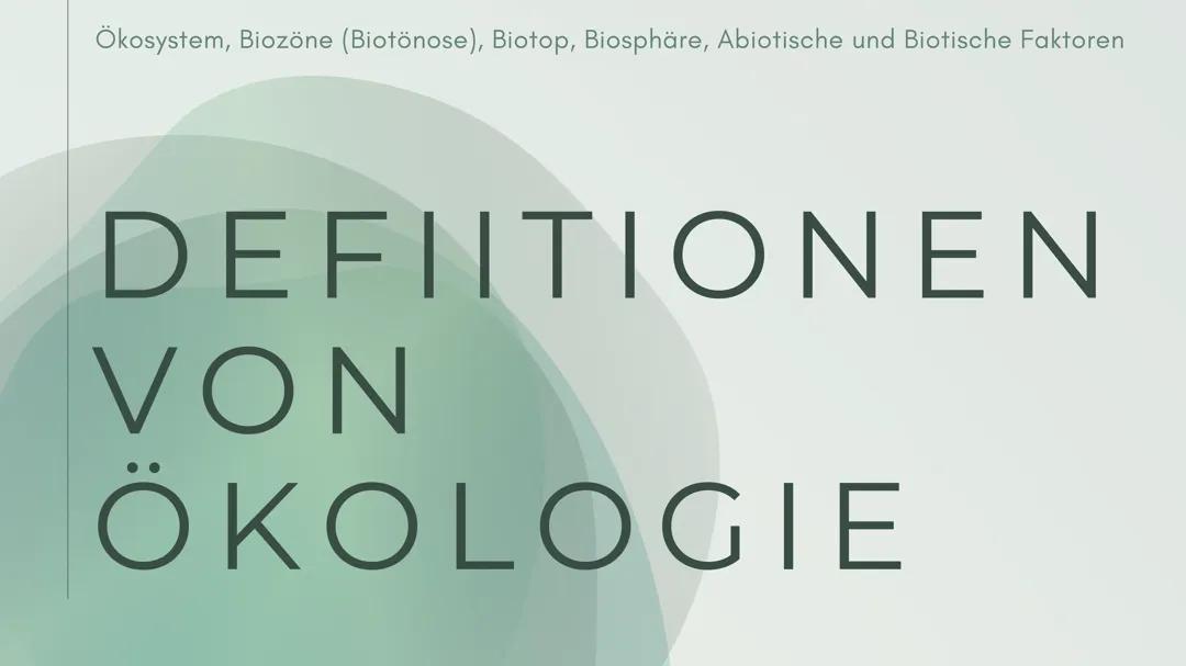 Definitionen der Ökologie
