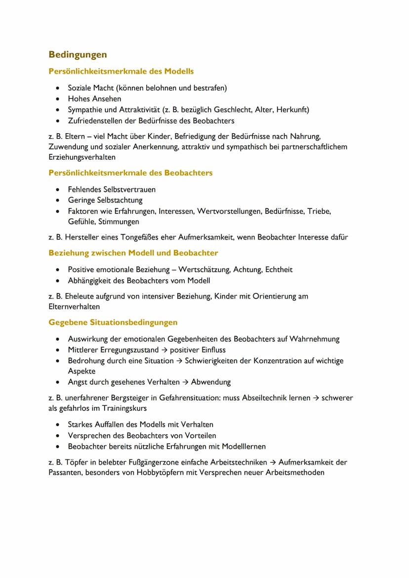 Lernen am Modell beschreibt den Prozess, in welchem eine Person, der Beobachter,
bestimmte Verhaltensweisen übernimmt, die er sich bei einer