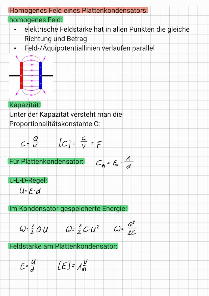 Elektrisches Feld
Eigenschaften Feldlinien:
●
●
Feldlinien laufen von + nach- und haben einen Anfang
und ein Ende
Feldlinien kreuzen und ber