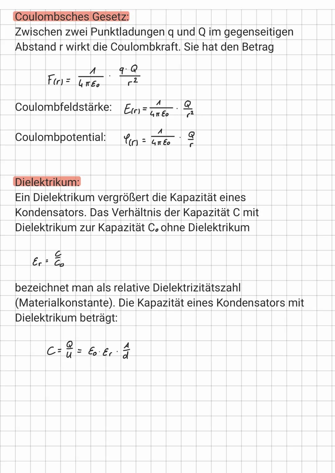 Elektrisches Feld
Eigenschaften Feldlinien:
●
●
Feldlinien laufen von + nach- und haben einen Anfang
und ein Ende
Feldlinien kreuzen und ber
