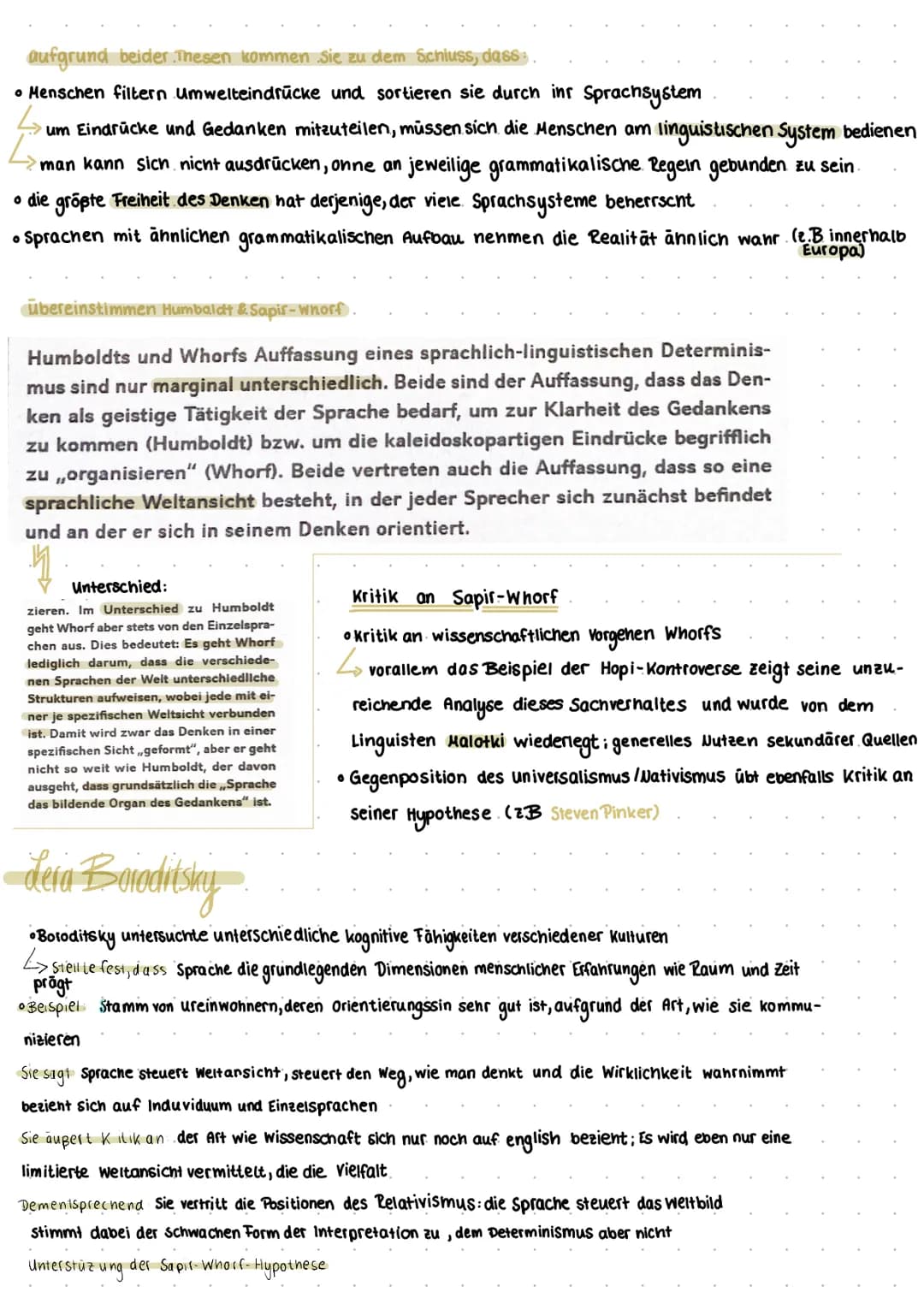 osprachwissenschaftliche Theorien
→Ferdinand de Sassure.
→Willhelm von Humboldt
→→ Benjamin Lee Whorf
→ Steven Pinker
→ Noam Chomsky.
→Guy D