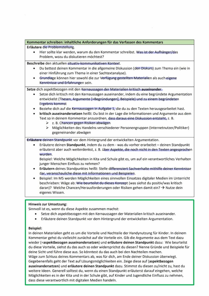 Materialgestütztes Verfassen argumentierender Texte
Kernaussagen
wiedergeben
>Karikatur/Foto
➤ Statistik
➤ Bericht
zusammenfassende
Wiederga