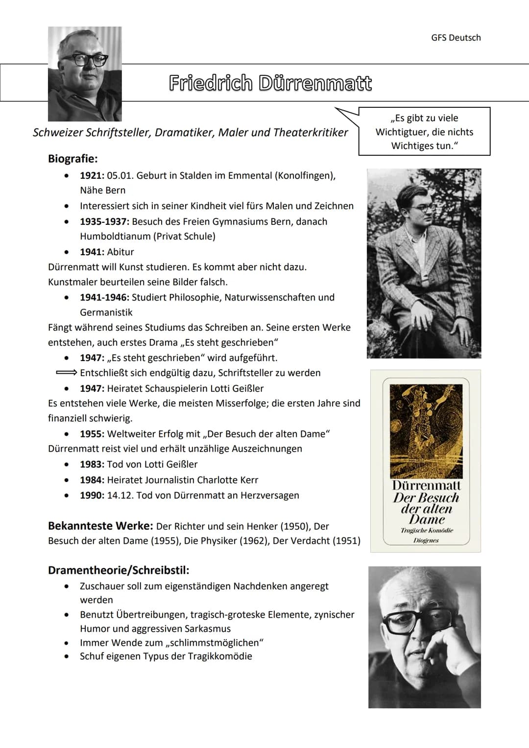 Dürrei
Ein E
kommt
Baby
Fragmentarisc
Dioge
k
Dürrenmatt
Frank
der Fünfte
Komödie
einer Privatbank
Diogenes
Dürrenmatt
Der Besuch
der alten
