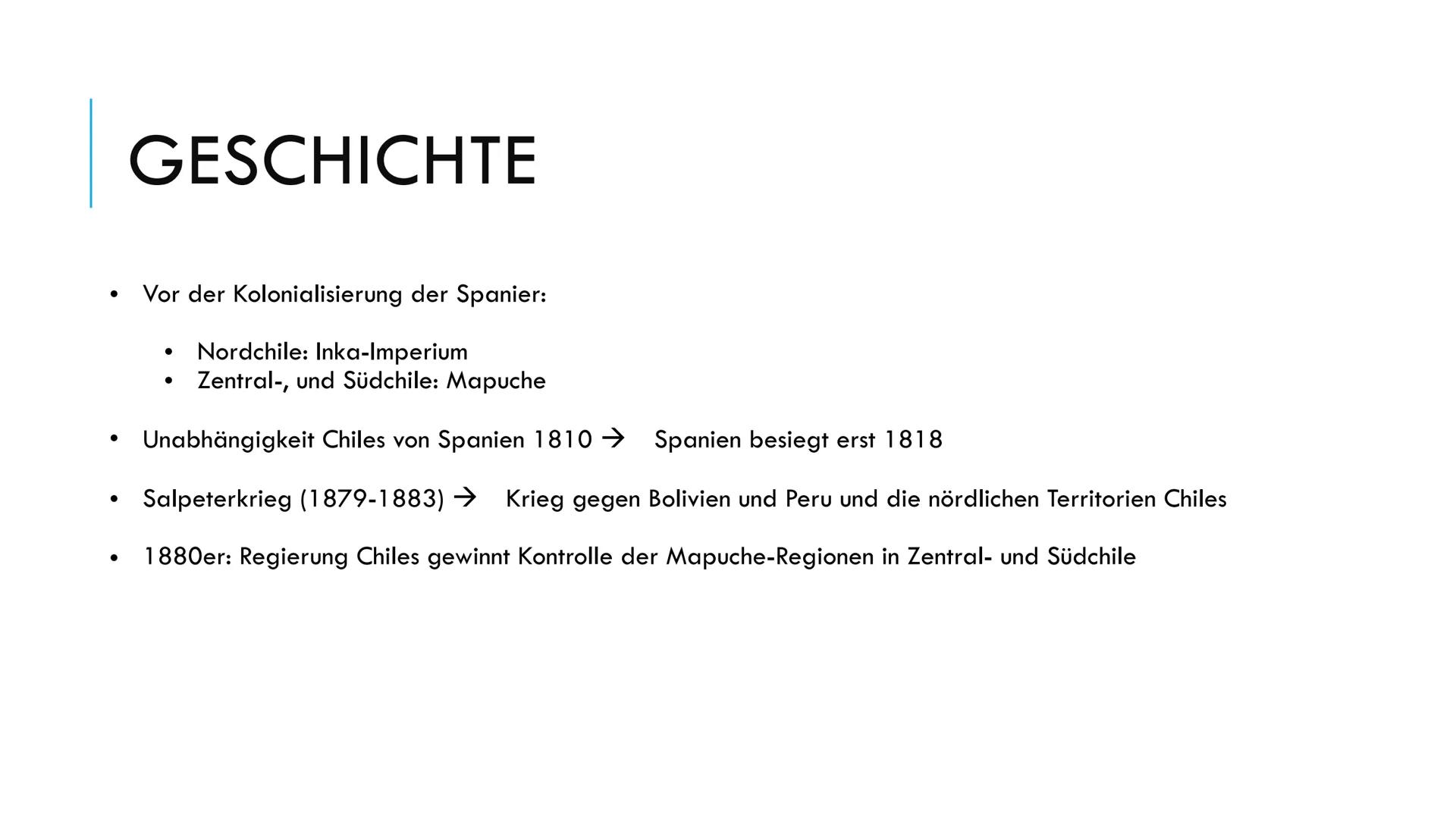 Chile
1) Einleitung und Fakten
Hauptstadt:
Amtssprache:
Währung:
Einwohnerzahl:
Regierungsform:
Staatsoberhaupt:
Santiago
Spanisch
Peso
17.9