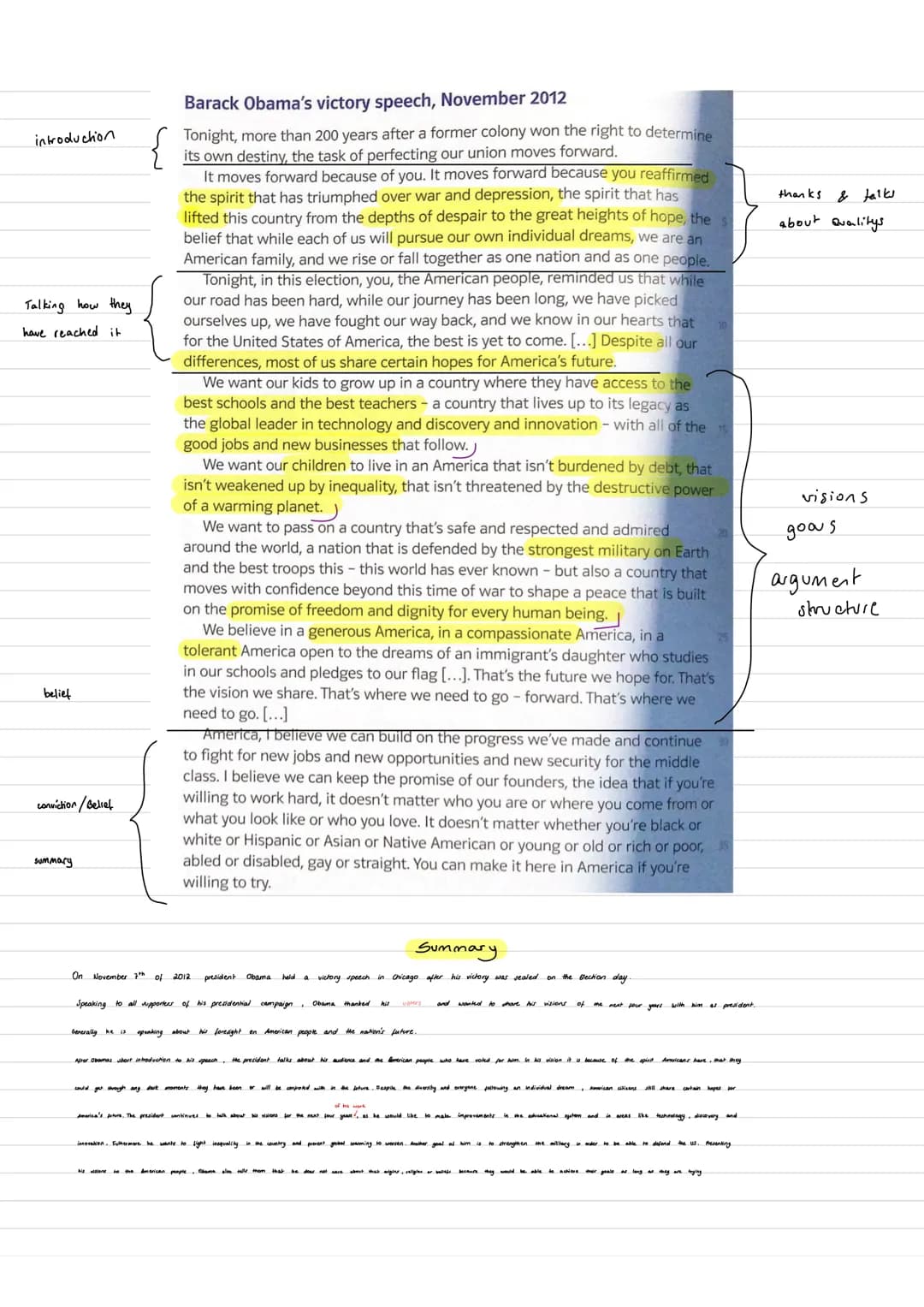 metaphor
use of personal pronouns
repetition
of
the word.
Anaphora
parallelism
parallel
structure
(Anaphora)
Barack Obama's victory speech, 