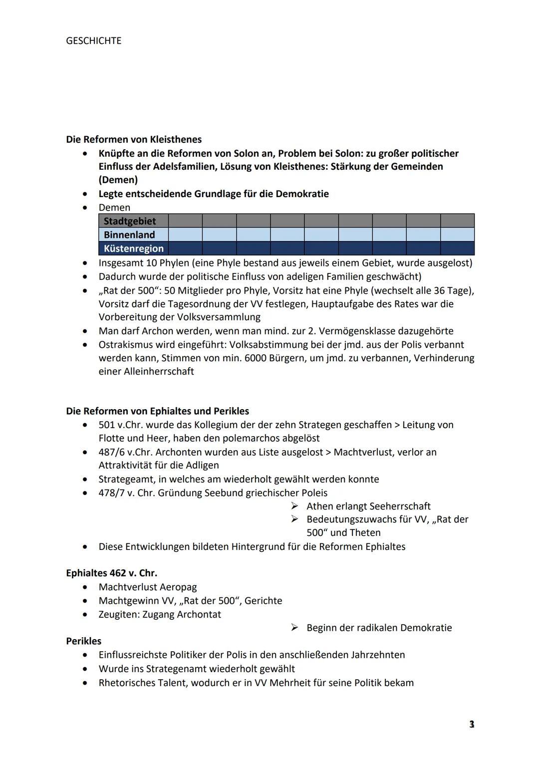 GESCHICHTE
Gesellschaftliche Strukturen in Athen 800-500 v.Chr.
Öffentliche Sphäre:
Polis (= Gemeinschaft von mehreren 1000 Bürgern): städti