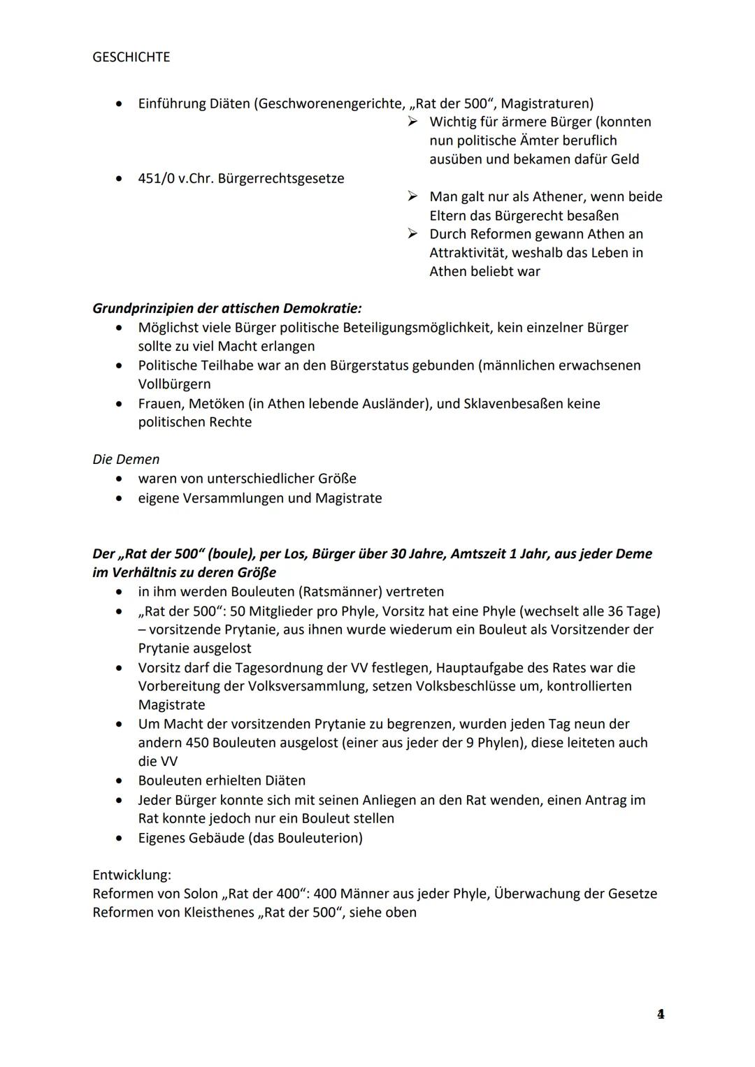 GESCHICHTE
Gesellschaftliche Strukturen in Athen 800-500 v.Chr.
Öffentliche Sphäre:
Polis (= Gemeinschaft von mehreren 1000 Bürgern): städti