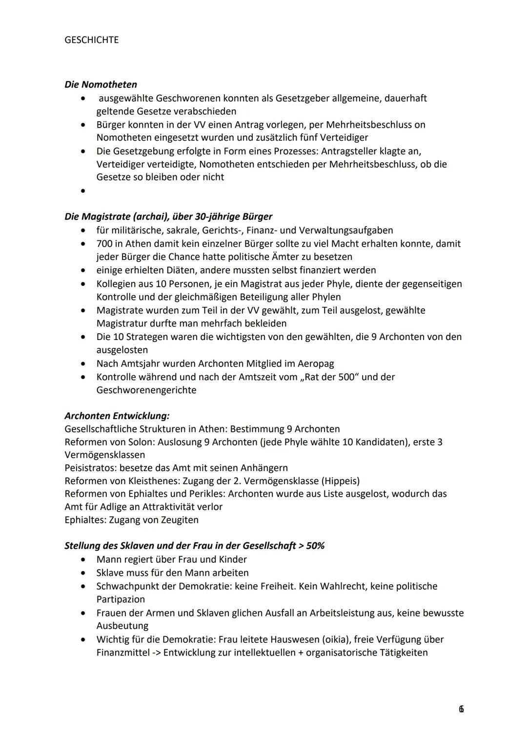 GESCHICHTE
Gesellschaftliche Strukturen in Athen 800-500 v.Chr.
Öffentliche Sphäre:
Polis (= Gemeinschaft von mehreren 1000 Bürgern): städti