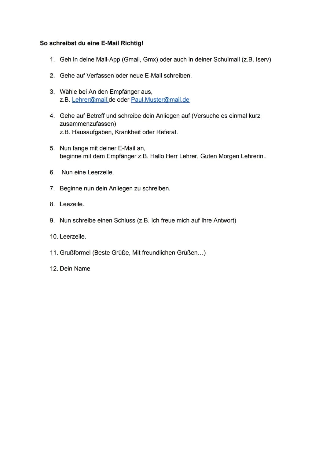 So schreibst du eine E-Mail Richtig!
1. Geh in deine Mail-App (Gmail, Gmx) oder auch in deiner Schulmail (z.B. Iserv)
2. Gehe auf Verfassen 