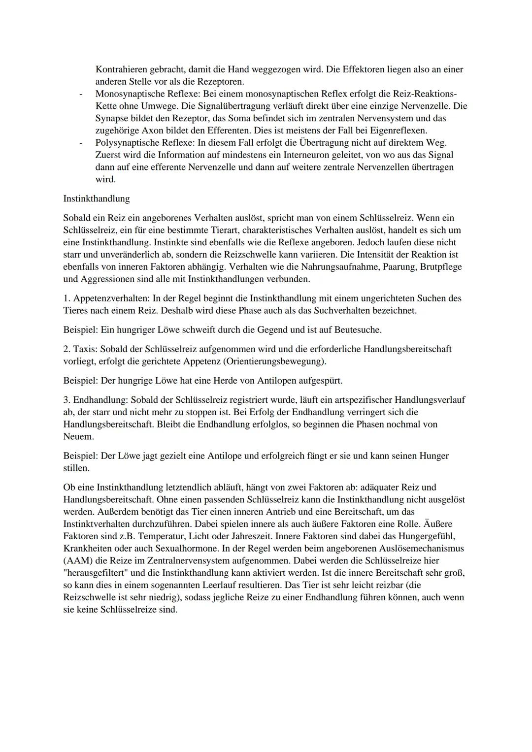 Verhaltensbiologie

Unbedingter Reflex

Reflexe werden durch einen Außenreiz ausgelöst und die Reaktion erfolgt anschließend unbewusst
und u