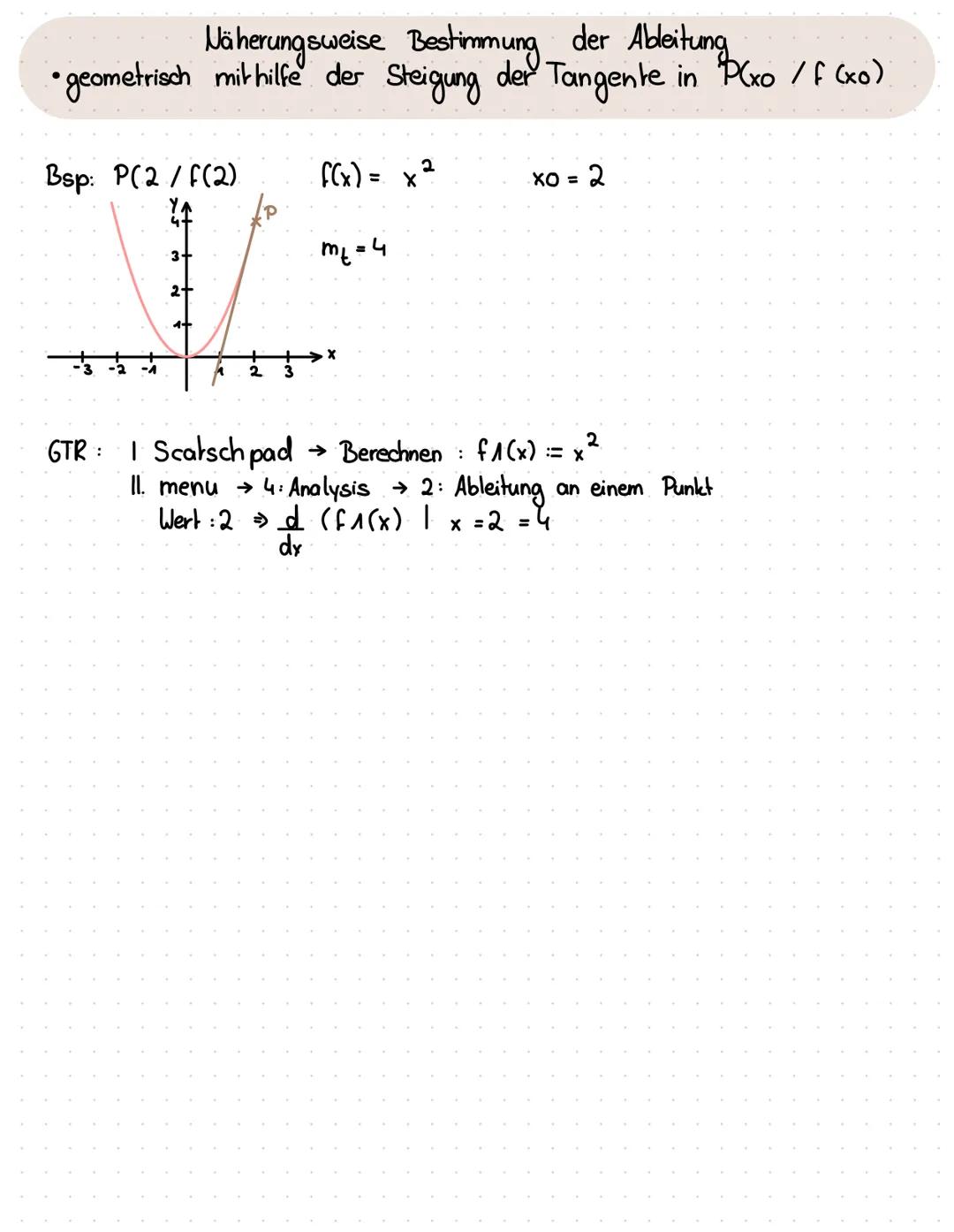 -Ableitungen
Näherungsweise Bestimmung der Ableitung
•h-Methode
Intervallänge h kleiner werden lassen (h→0)
Bsp: f(x)=x2
प
-0,1
-0,01
-0.001