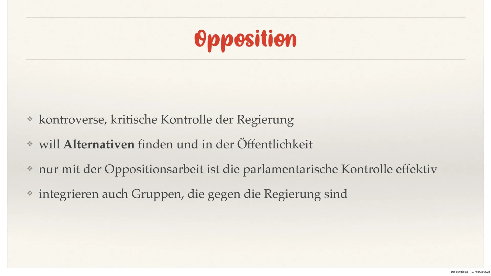10040
Der Bundestag
von Nehir
Der Bundestag 10. Februar 2023 Gliederung
→ Definition
→ Zusammensetzung
→ Schaubild
* Aufgaben und Funktion d