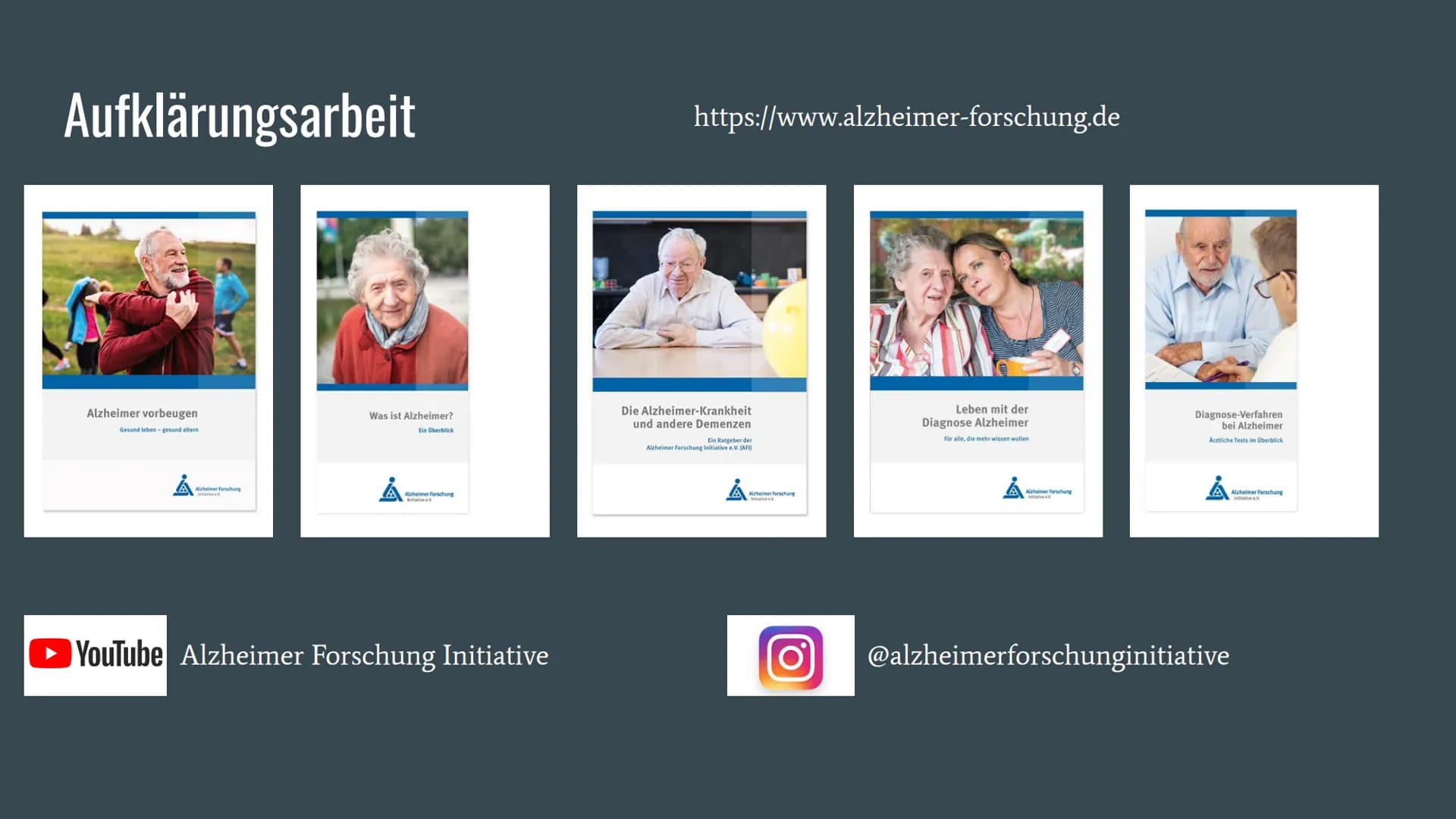 Alzheimer
Präsentation von Dennisa Dobrila
Grundkurs Biologie Gliederung
1. Alzheimer Forschung Initiative e.V.
2. Was ist Alzheimer?
3.
Ges