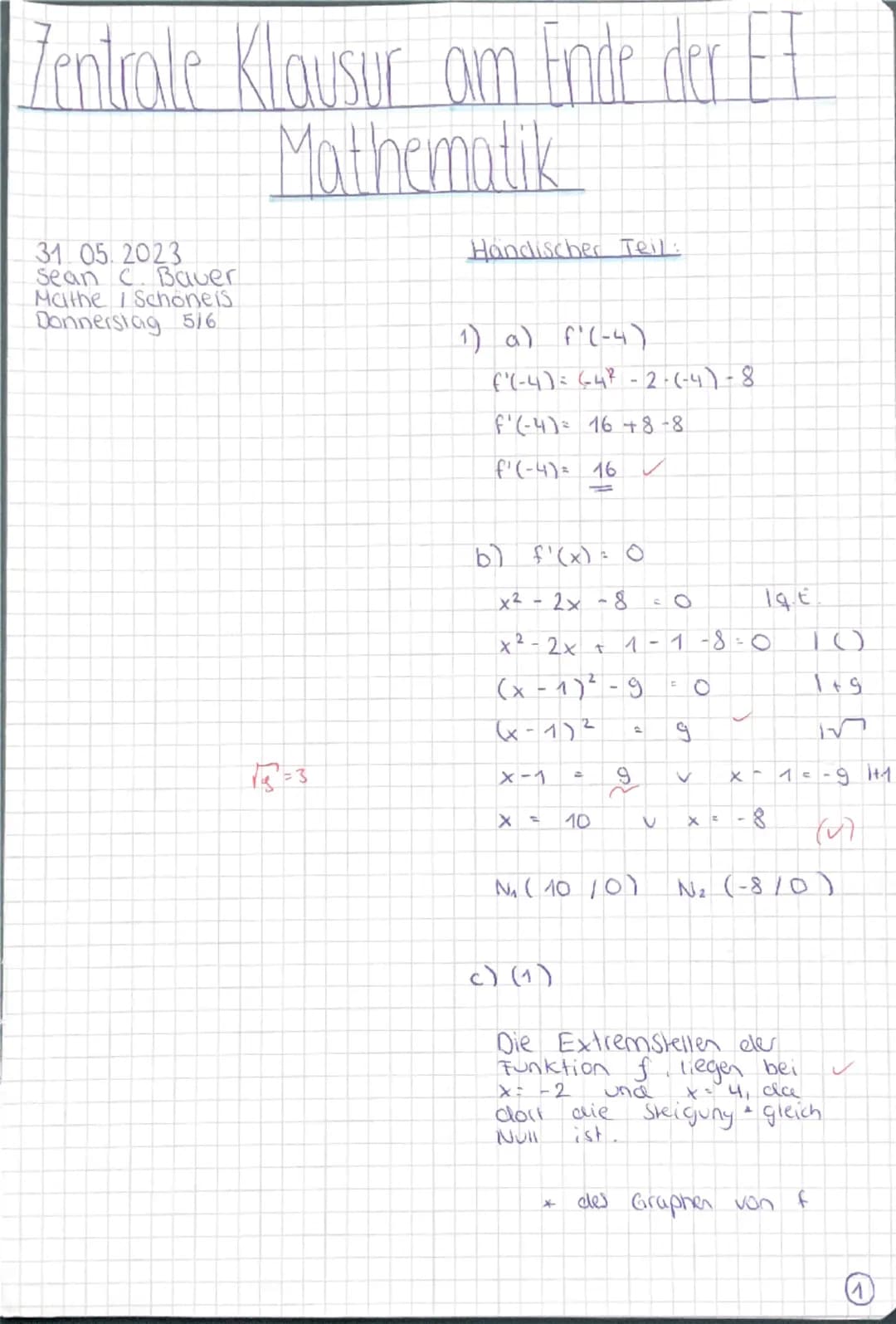 4653
Ministerium für
Schule und Bildung
des Landes Nordrhein-Westfalen
ZK M HT
Prüfungsteil A
Seite 1 von 2
Name: Sean Bauer
Zentrale Klausu