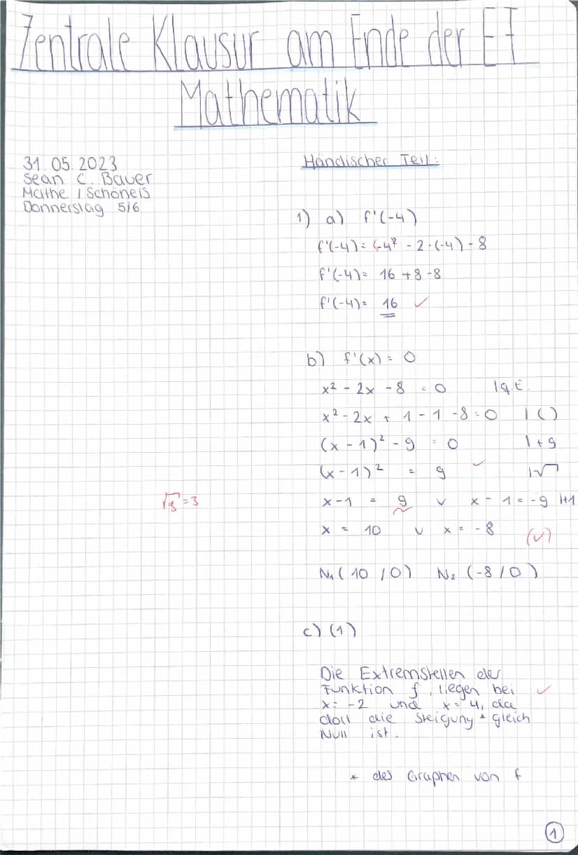 4653
Ministerium für
Schule und Bildung
des Landes Nordrhein-Westfalen
ZK M HT
Prüfungsteil A
Seite 1 von 2
Name: Sean Bauer
Zentrale Klausu