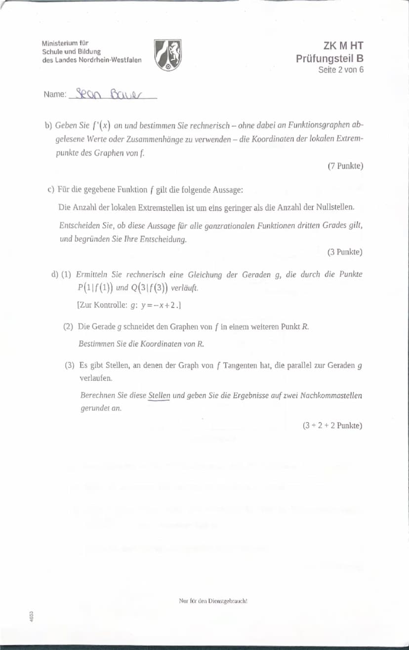 4653
Ministerium für
Schule und Bildung
des Landes Nordrhein-Westfalen
ZK M HT
Prüfungsteil A
Seite 1 von 2
Name: Sean Bauer
Zentrale Klausu