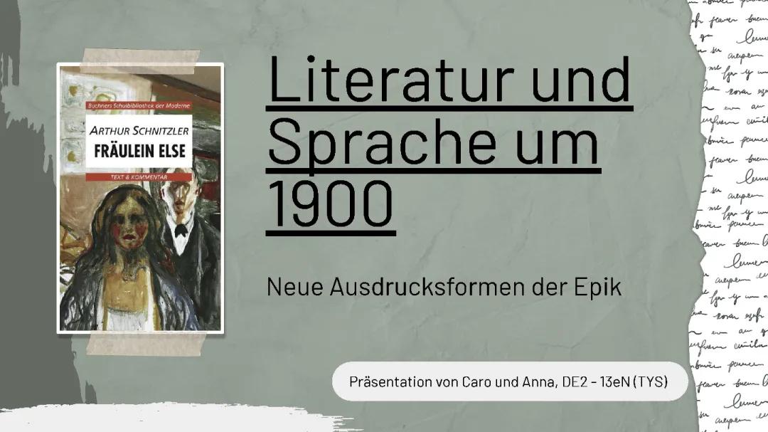 literatur und Sprache um 1900