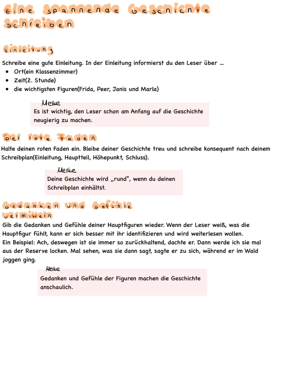 eine spannende beschichte
schreiben
einleitung
Schreibe eine gute Einleitung. In der Einleitung informierst du den Leser über..
• Ort(ein Kl
