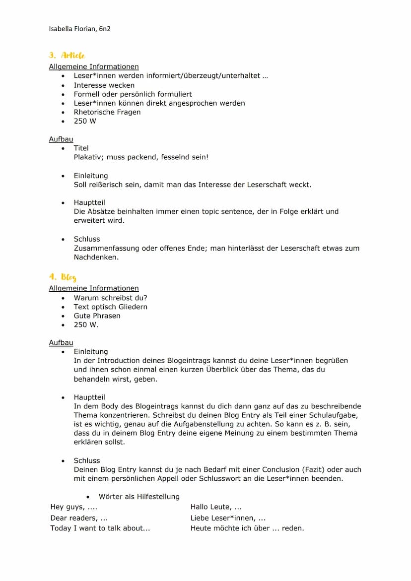 Isabella Florian, 6n2
1. Report
Allgemeine Informationen
Sachlich/ neutral formuliert
Klar und logisch aufgebaut
● Nichts wortwörtlich übern