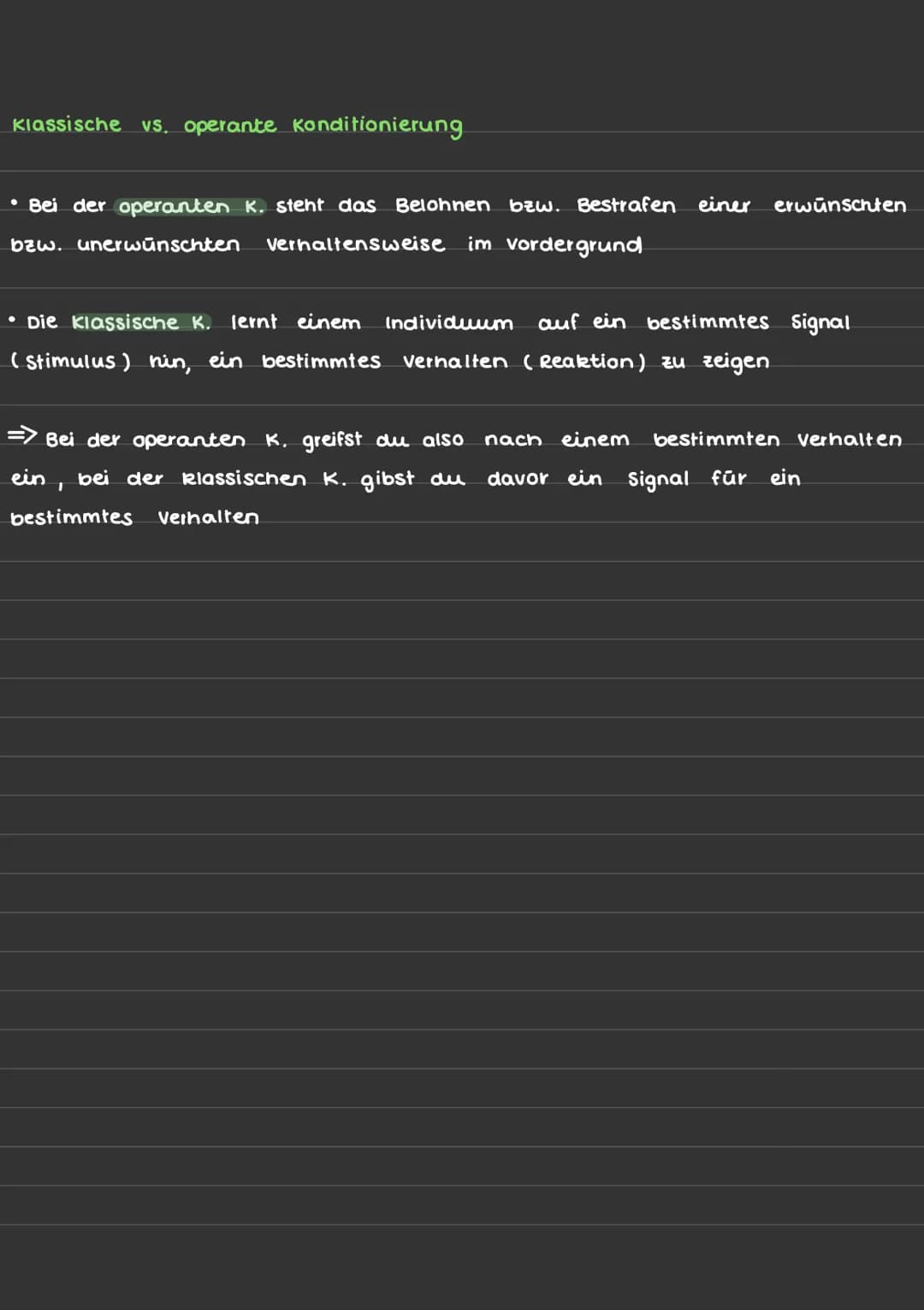Klassische und operante Konditionierung:
=> unter Konditionierung versteht man eine Form des Lernens, bei der
Reiz - Reaktions- verbindungen