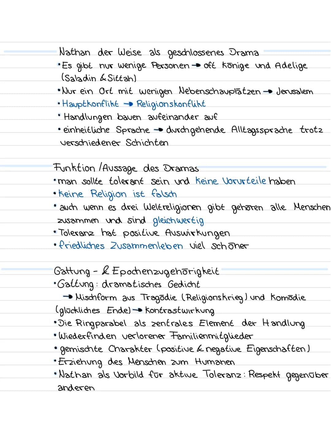 Nathan der Weise
Allgemeines /Grunddaten
Autor: Gotthold Ephraim Lessing
• Jahr der Veröffentlichung: 1779
•Text sorte: Drama
•Aufbau: 5 Auf