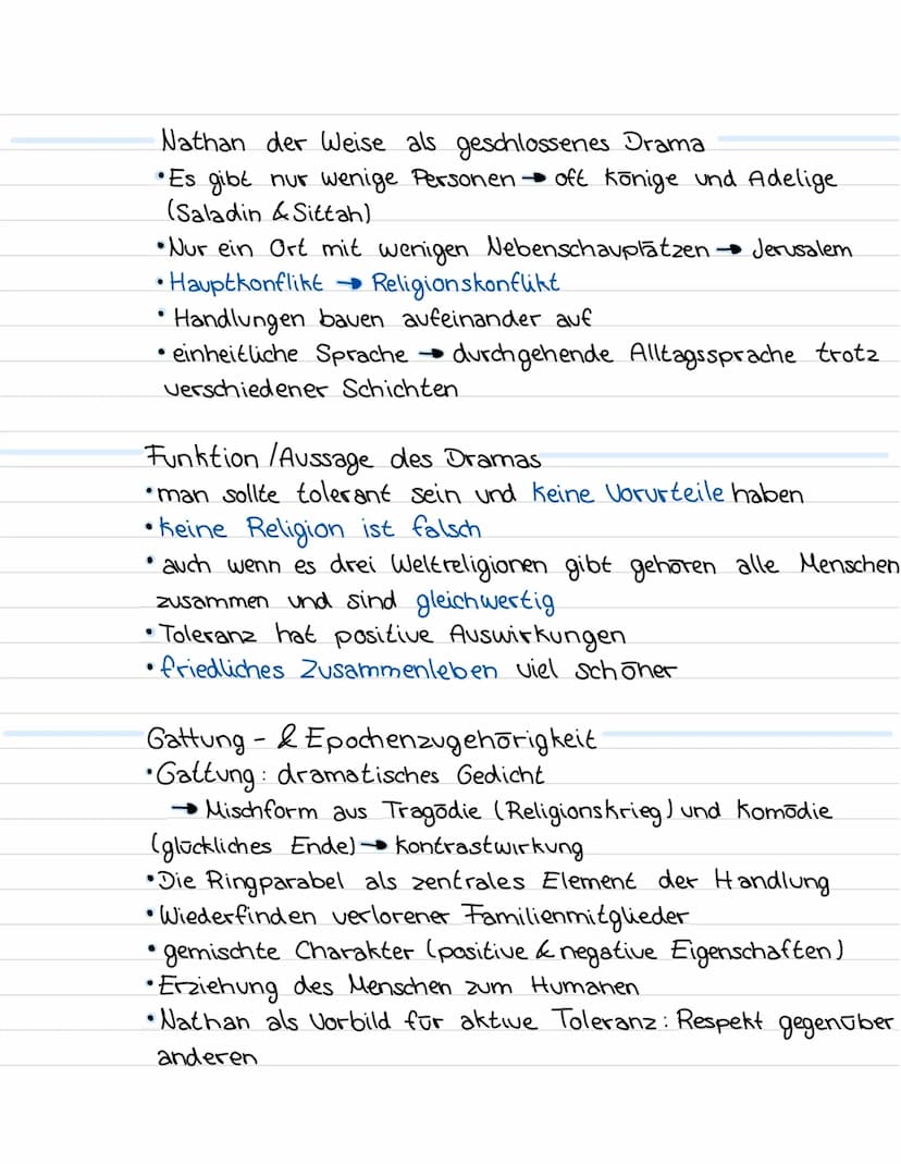 Nathan der Weise
Allgemeines /Grunddaten
Autor: Gotthold Ephraim Lessing
• Jahr der Veröffentlichung: 1779
•Text sorte: Drama
•Aufbau: 5 Auf
