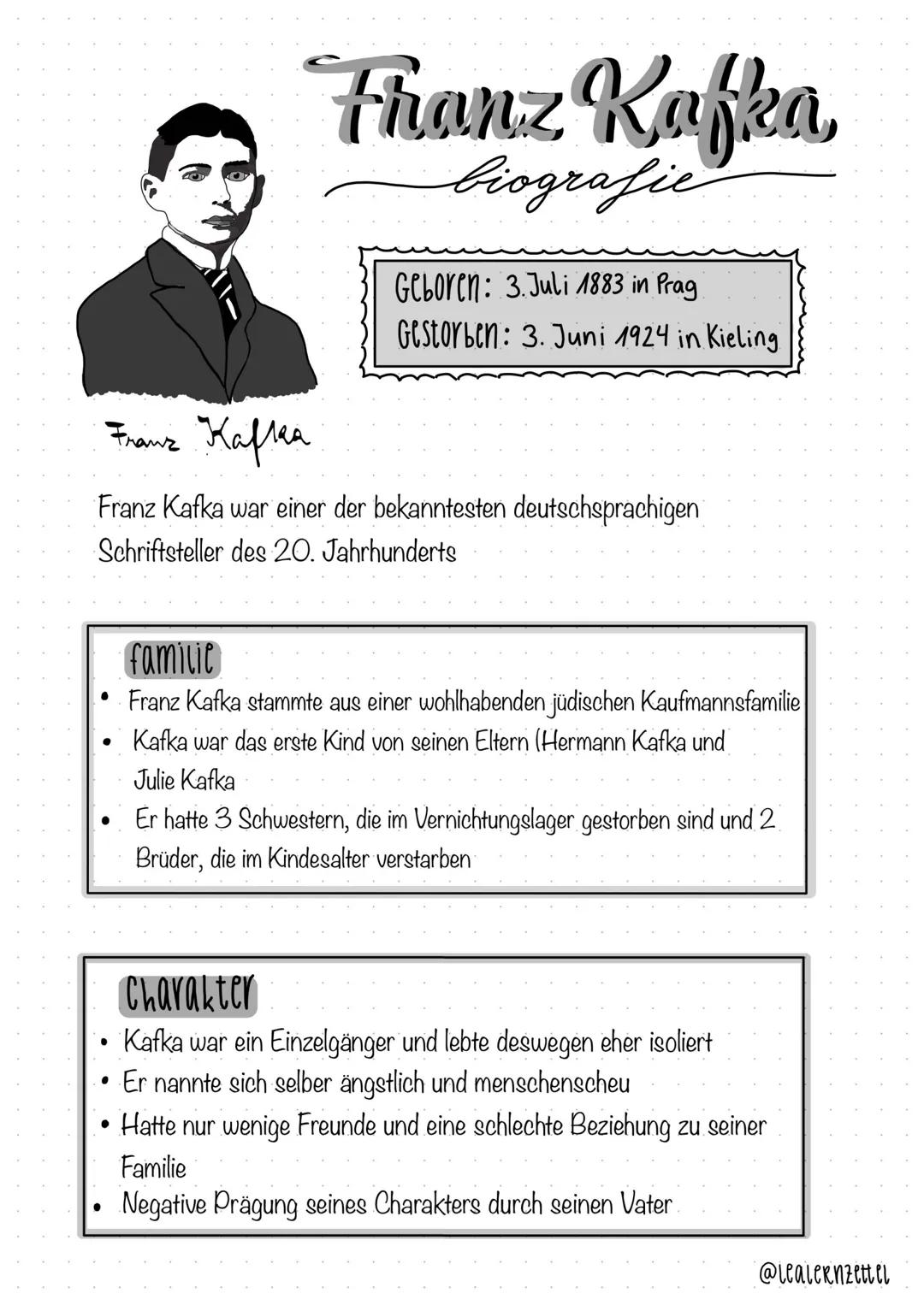 Franz Kafla
Franz Kafka war einer der bekanntesten deutschsprachigen
Schriftsteller des 20. Jahrhunderts
●
●
●
Franz Kafka
biografie
Geboren