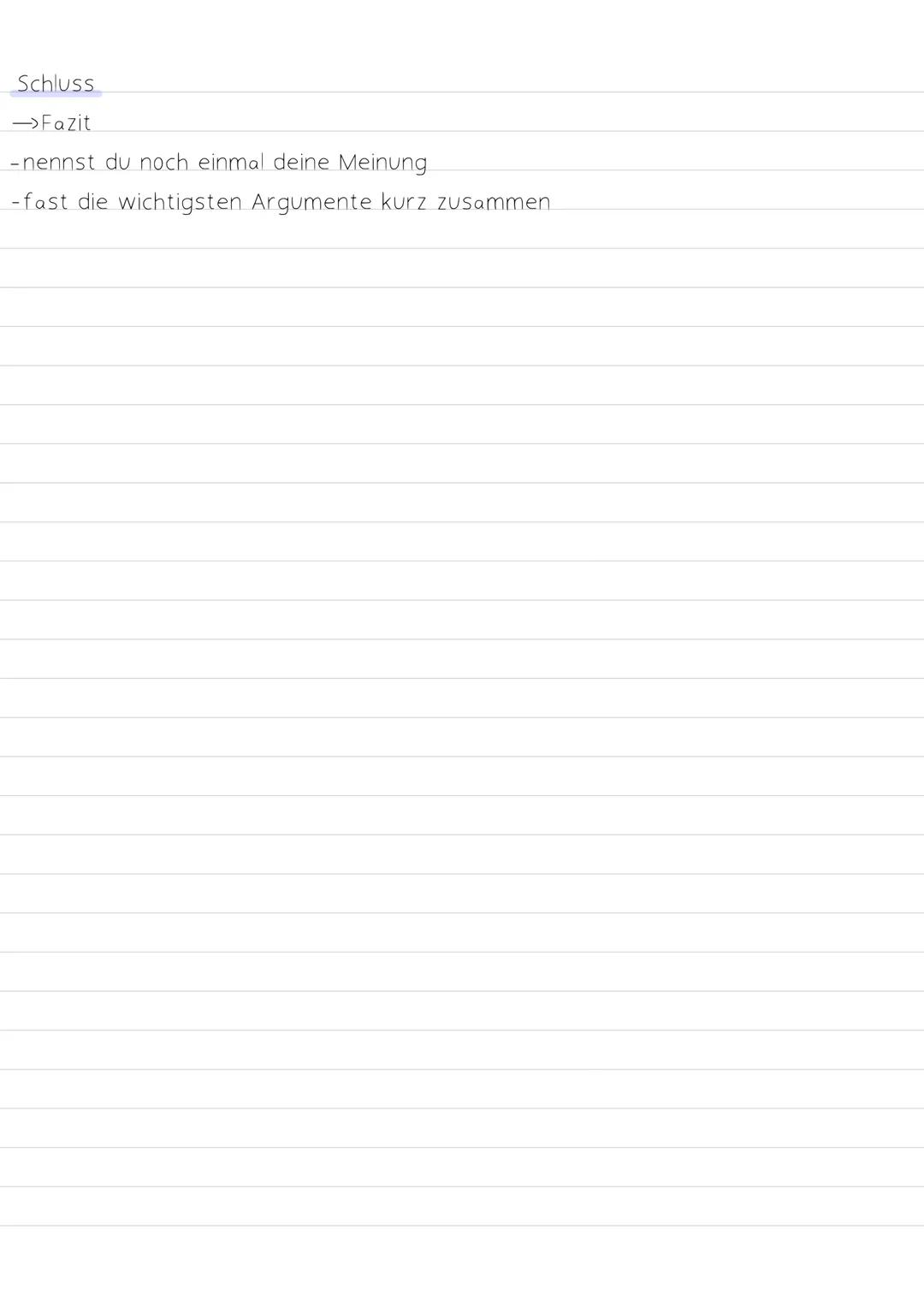 # Argumentation / Erörterung

Wenn du eine Argumentation schreibst, willst du den Leser von deiner eigenen
Meinung zu einem gegebenen Thema 