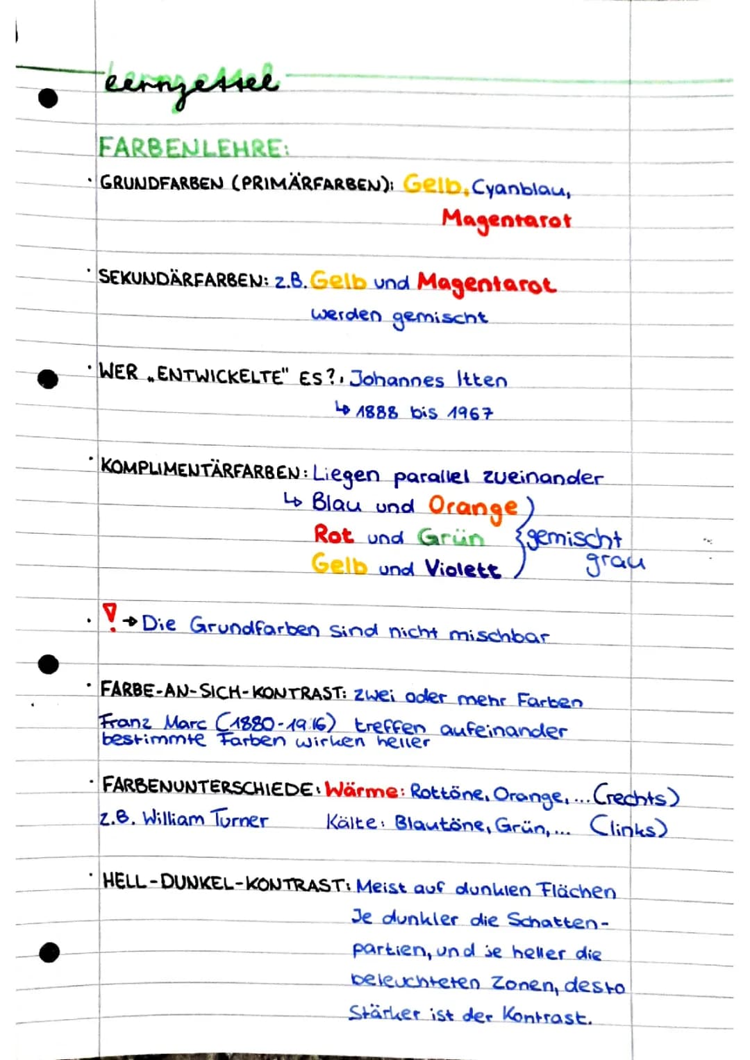 Farbenlehre Unterrichtsmaterial PDF - Farben für Kinder erklärt, Komplementärfarben und Kunst