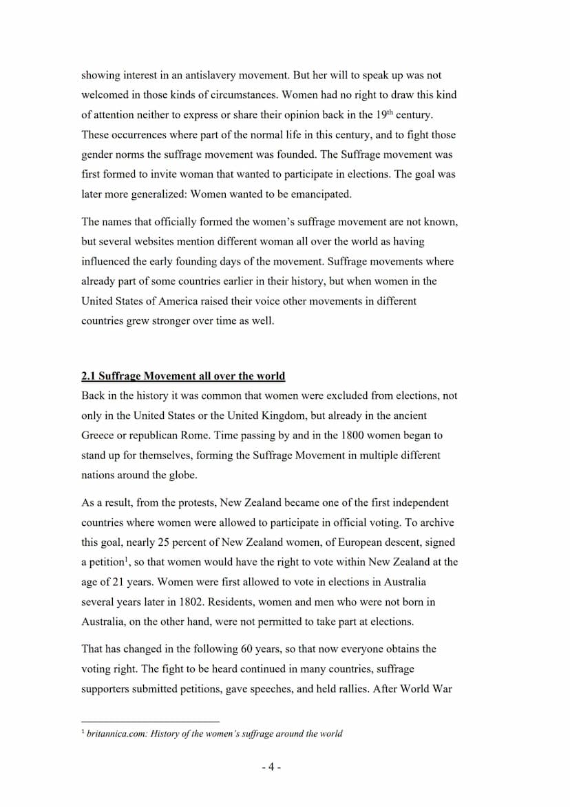 Gesamtschule
Gesamtschule
Sekundarstufe II
Q1
Schuljahr 2021/2022
Author:
Term Paper
The Suffragette Movement
How did the Suffragette moveme