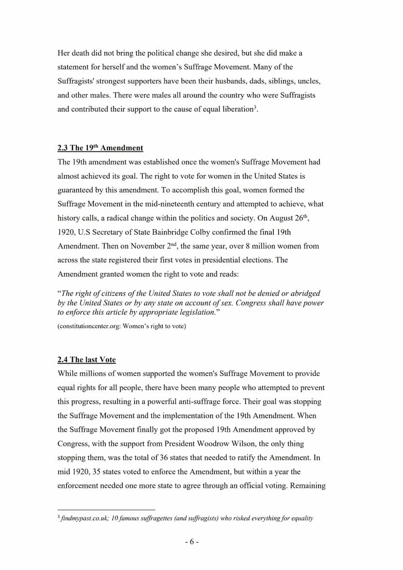 Gesamtschule
Gesamtschule
Sekundarstufe II
Q1
Schuljahr 2021/2022
Author:
Term Paper
The Suffragette Movement
How did the Suffragette moveme