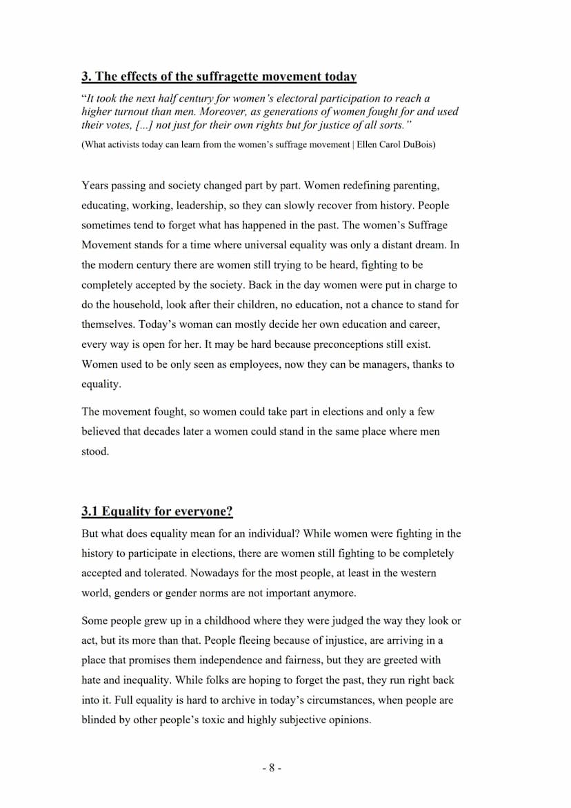 Gesamtschule
Gesamtschule
Sekundarstufe II
Q1
Schuljahr 2021/2022
Author:
Term Paper
The Suffragette Movement
How did the Suffragette moveme