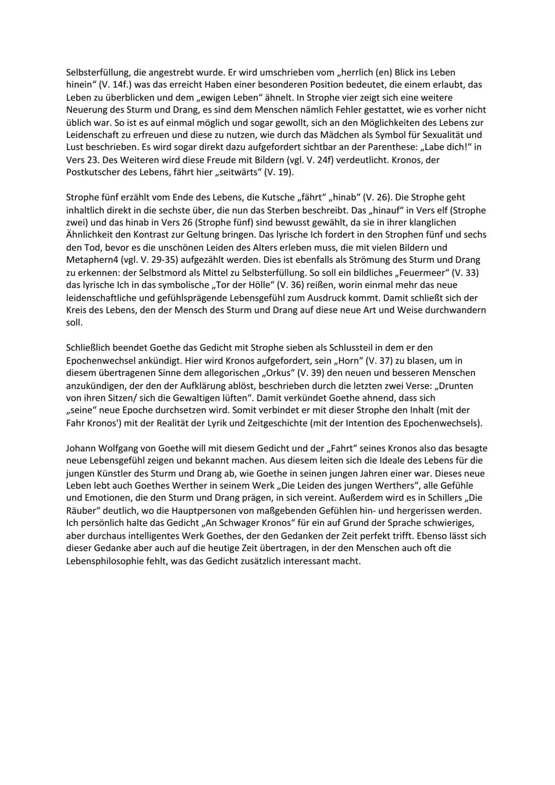 An Schwager Kronos
Inhaltsangabe, Analyse und Interpretation
Wie viele junge und gebildete Menschen zu dieser Zeit verlangte es den 25 Jahre