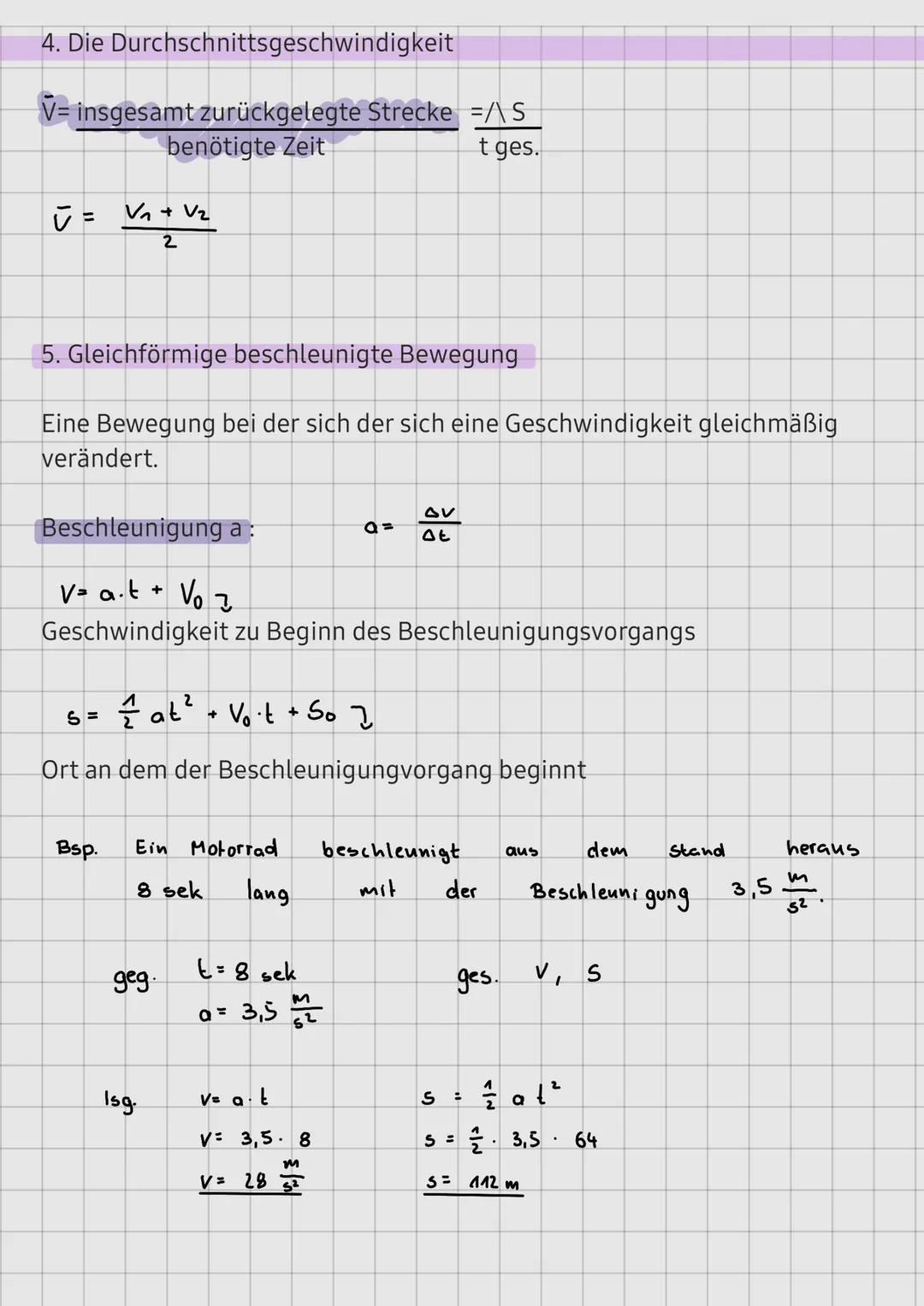 Kinematik
Beschäftigt sich mit der gleichförmigen Bewegung Ohne deren Ursache
zu betrachten.
1. Grundbegriffe
S- Ort
t= zeit
v(t) = Geschwin