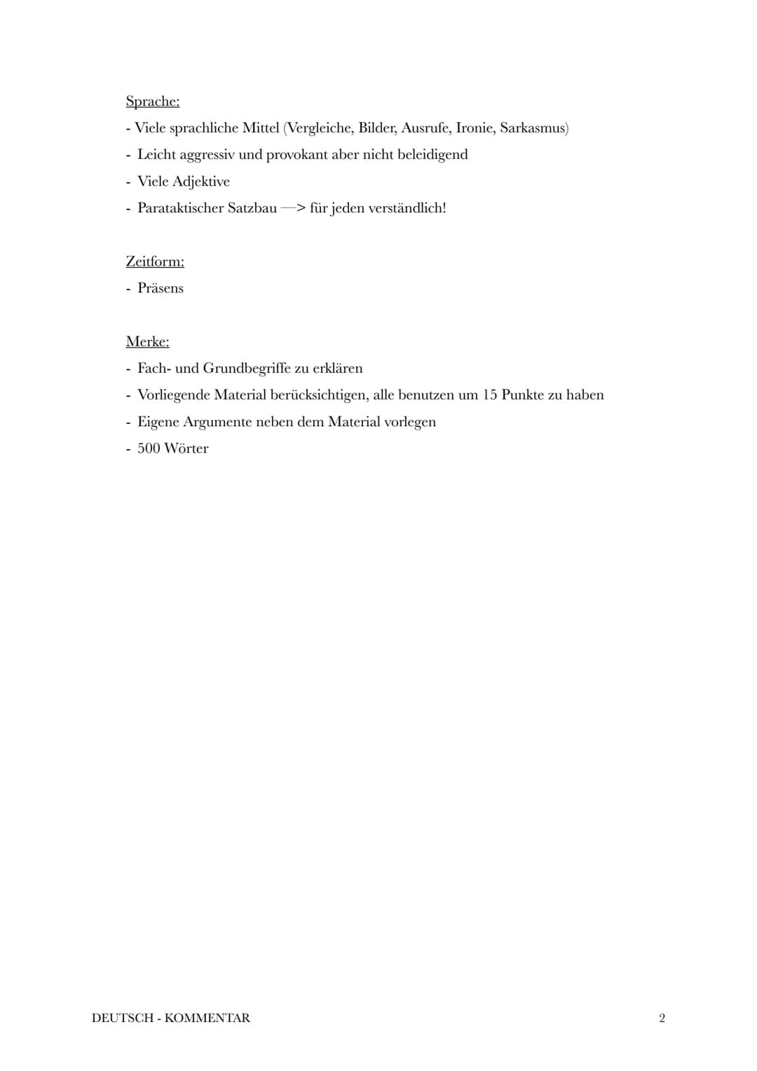 Sila
Frau xyz
19. Mai 2021
Was ist ein Kommentar?
subjektiv wertender Meinungsbeitrag zu aktuellen bzw. allgemein bekannten Themen
Meinung d
