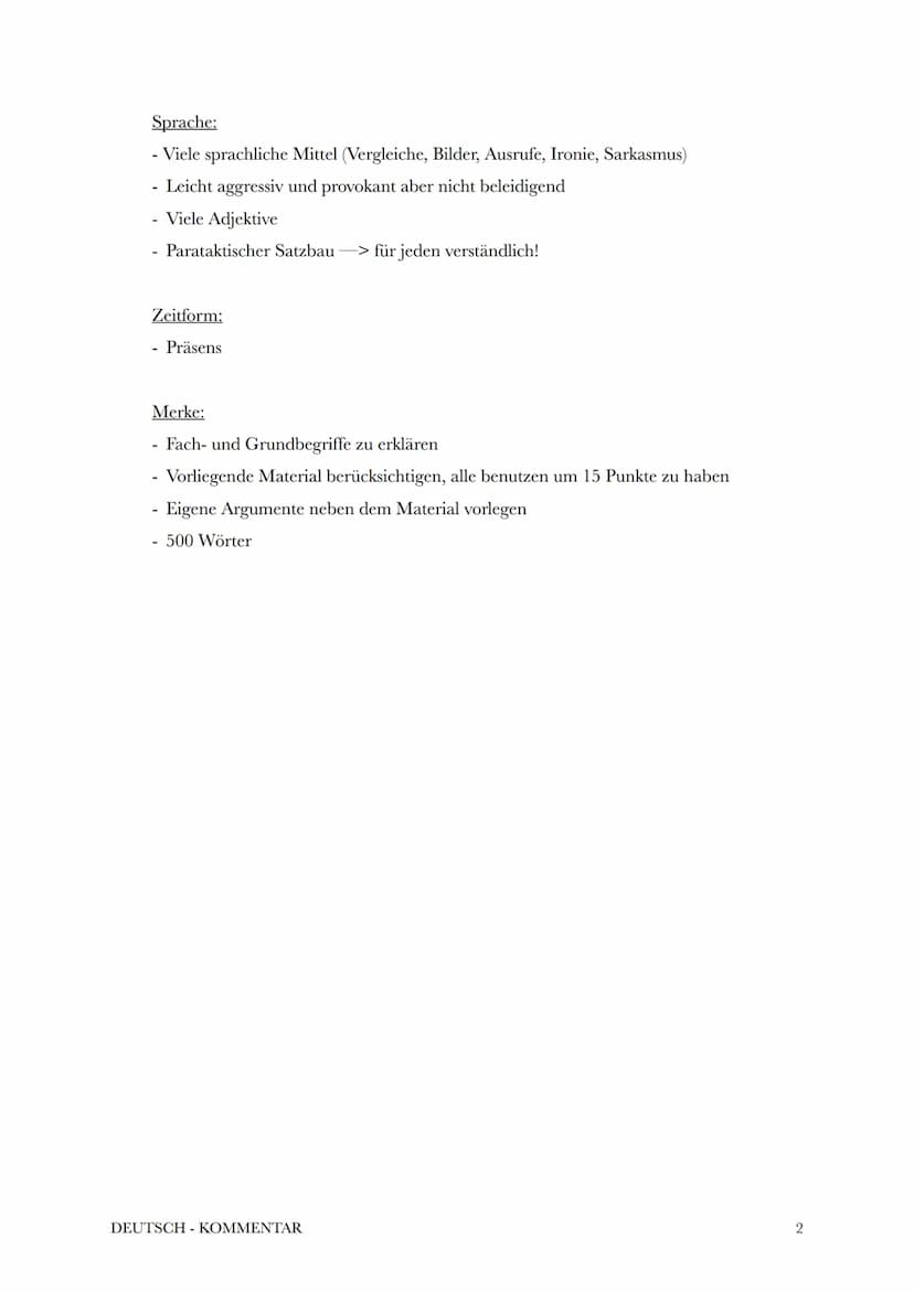 Sila
Frau xyz
19. Mai 2021
Was ist ein Kommentar?
subjektiv wertender Meinungsbeitrag zu aktuellen bzw. allgemein bekannten Themen
Meinung d