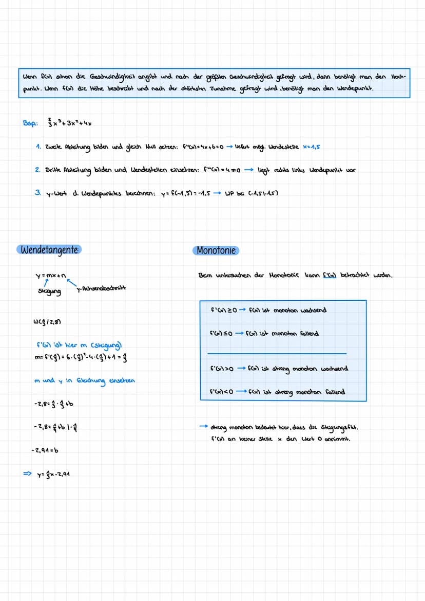 વી
(6)
Kurvendiskussion
53
a) Grenzuerhalten
6) Nullstellen
Beispiel: f(x) = a.x^
c) Schnittpunkt y-Achse
d
d) Extrempunkte
e) Wendepunkte
G