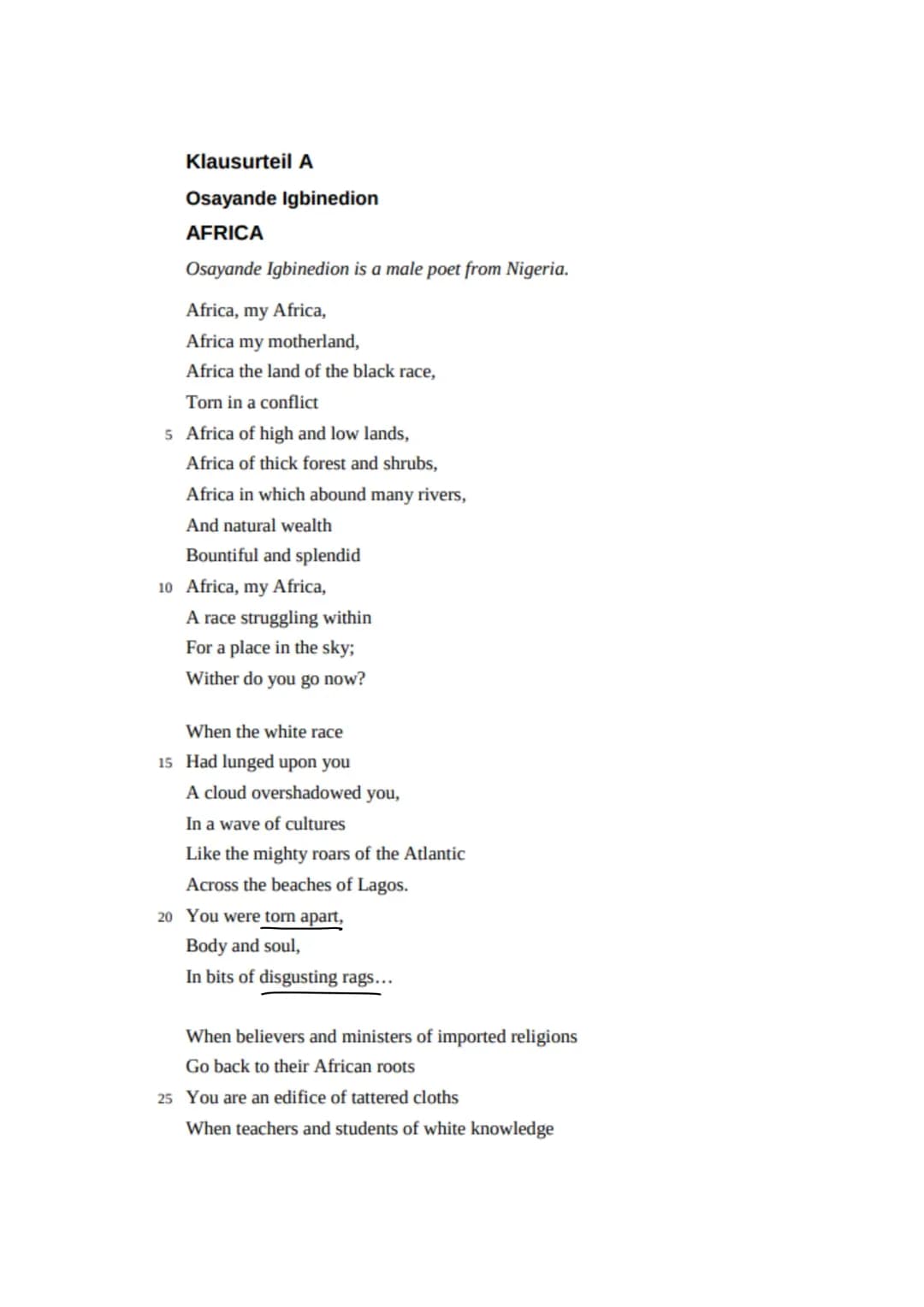 Poem-Analysis Nigeria