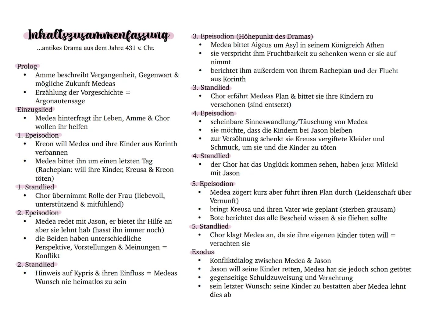 Prolog
●
●
Inhaltszusammenfassung
...antikes Drama aus dem Jahre 431 v. Chr.
Einzugslied
●
Amme beschreibt Vergangenheit, Gegenwart &
möglic
