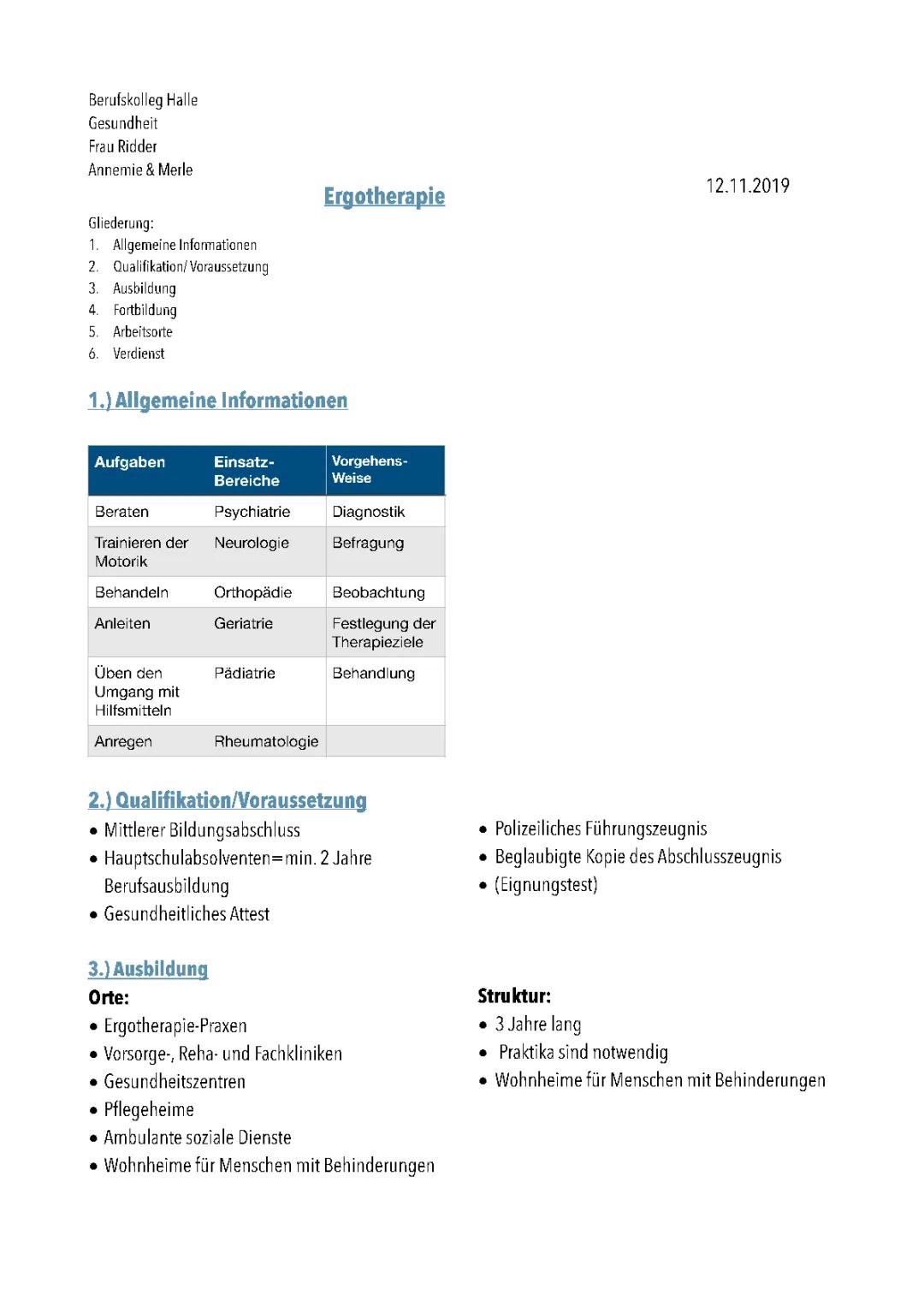 Ergotherapie