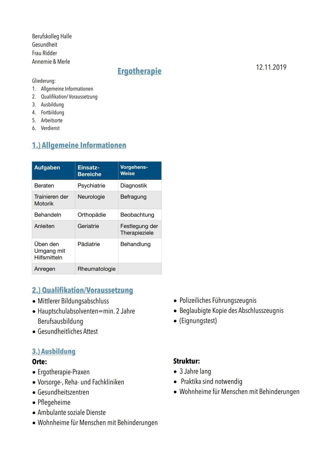 INHALTSVERZEICHNIS
1. Allgemeine Informationen
. 1.1 Aufgaben
. 1.2 Einsatzbereiche
. 1.3 Vorgehensweise
2. Qualifikation/ Voraussetzung
3. 