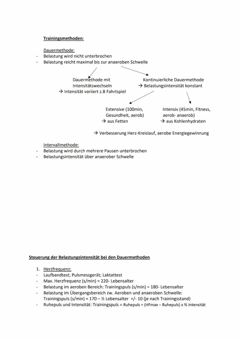 Ausdauerfähigkeiten:
1. Allgemeine aerobe Ausdauer:
Die Belastungsintensität liegt unter der anaeroben Schwelle
Die Energiegewinnung ist vor