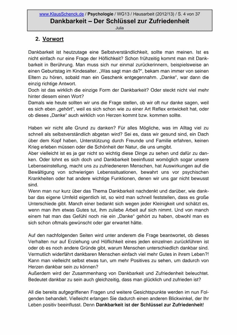 DANKBARKEIT
Der Schlüssel zur
Zufriedenheit
Fotos wurden fürs Internet entfernt!
Verfasser der HA:
Klasse:
Schule:
Fach:
Lehrer:
Mädchen mit