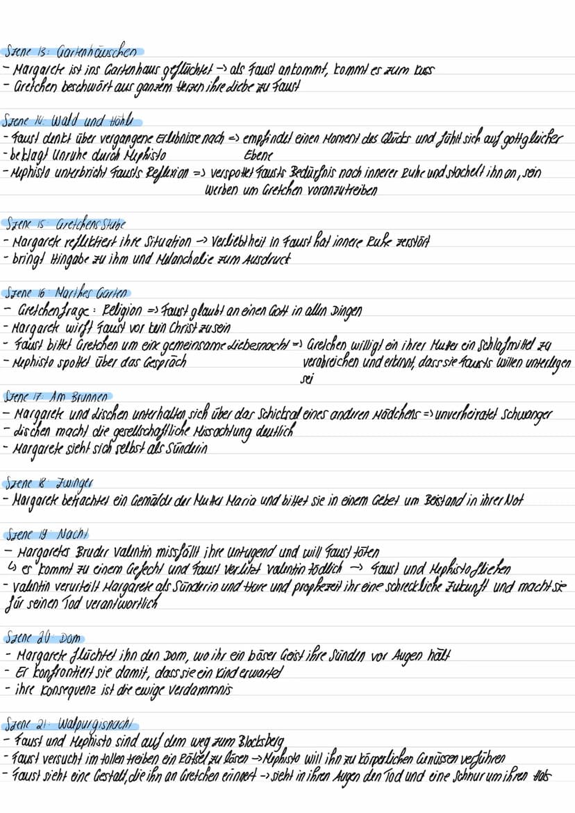  Szenenanalyse: Faust I
Prolog im Himmel
drei Erzengel preisen die Ganzheit und Harmonie der Schöpfung Gottes.
L> Mephisto sieht nur das ird