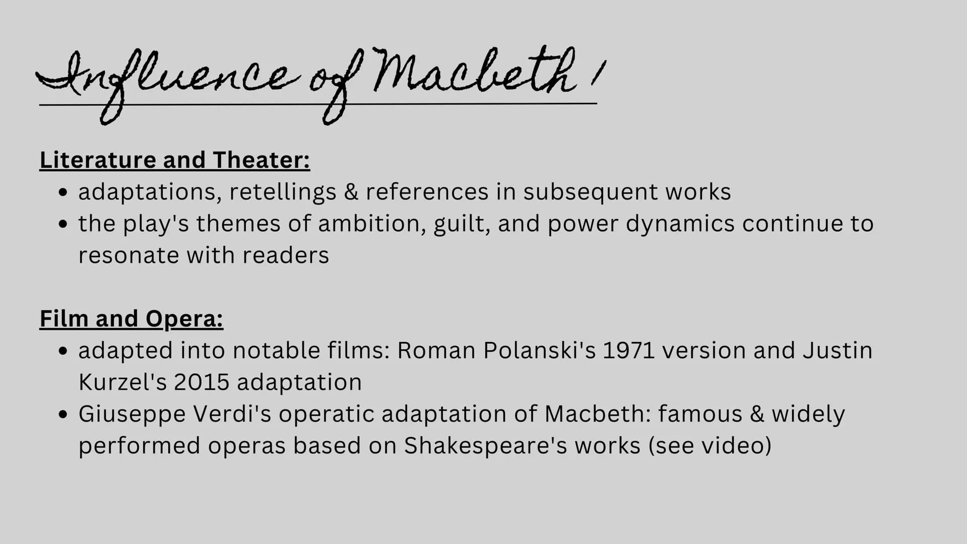 Macbeth
William Shakespeare Content
1. basic information
2. characters & their connection
3. summary of the acts
4. influence of Macbeth
5. 